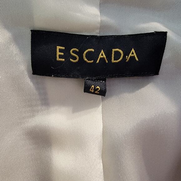 Escada Blazer US 10 Forest Glen Check Plaid Tailored Nipped Waist EU 42 - Picture 5 of 7